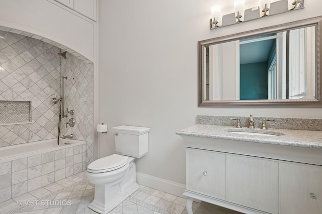 28 Brinker Rd, Barrington Hills, IL 60010 - bathroom featuring vanity, tiled shower / bath, and tile patterned floors
