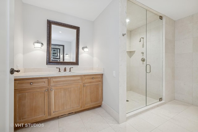 28 Brinker Rd, Barrington Hills, IL 60010 - bathroom featuring a shower stall, vanity, and tile patterned floors