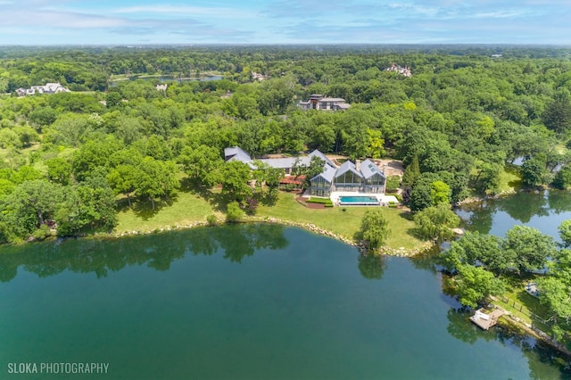 28 Brinker Rd, Barrington Hills, IL 60010 - view of subject property featuring a forest and a nearby body of water