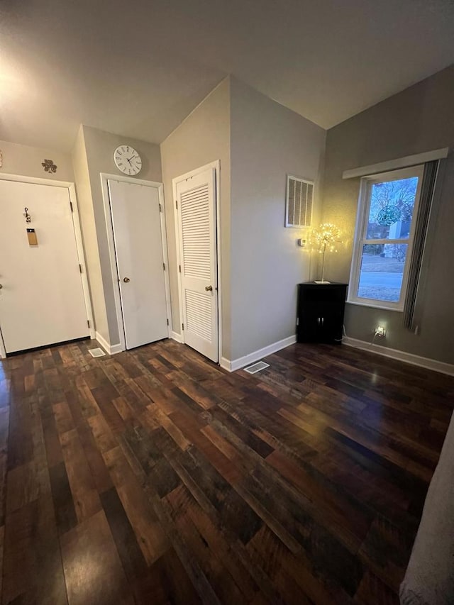 interior space featuring dark hardwood / wood-style floors