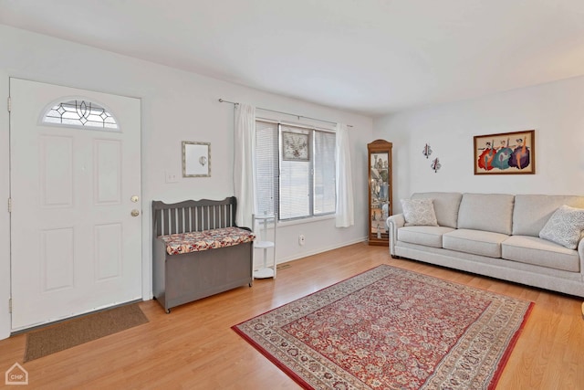 living room with hardwood / wood-style floors