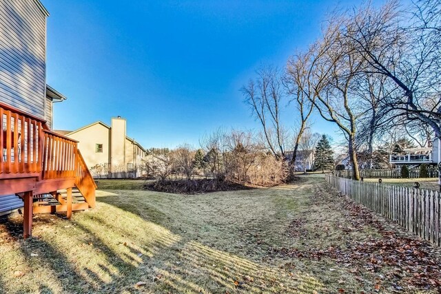 view of yard featuring a deck