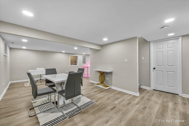 dining area featuring light hardwood / wood-style flooring