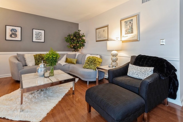 living room featuring wood finished floors