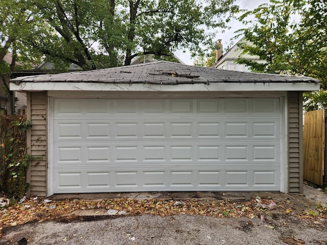 view of garage