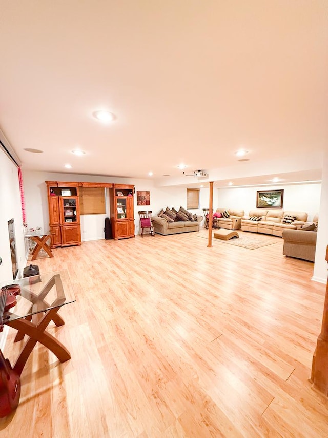 interior space featuring light wood-type flooring