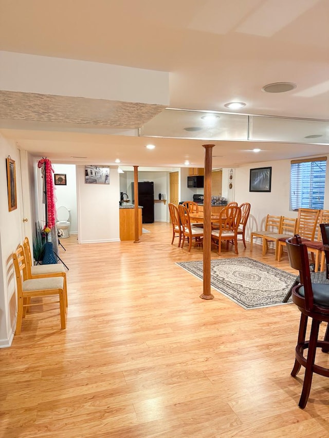 dining room featuring light wood-type flooring