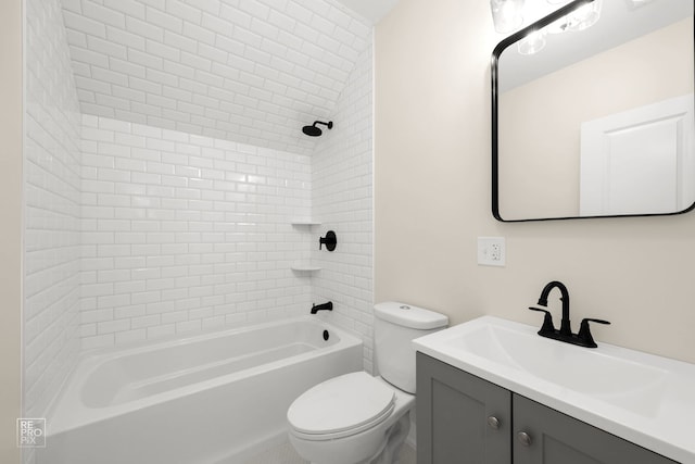 full bathroom featuring vanity, toilet, and shower / bath combination