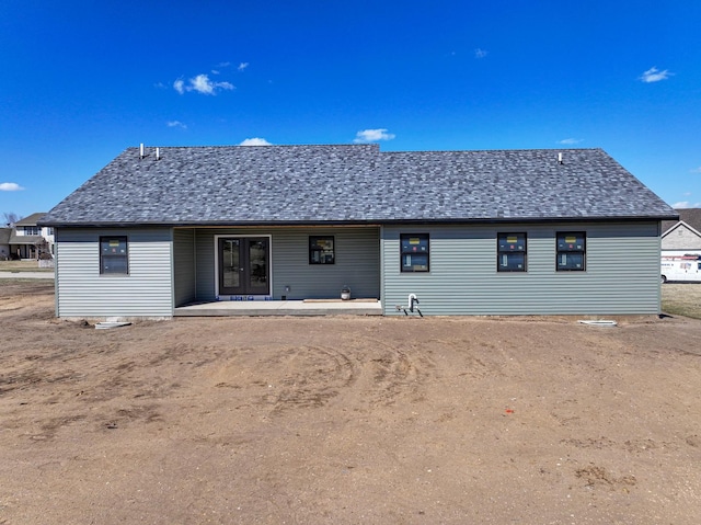 back of house with french doors