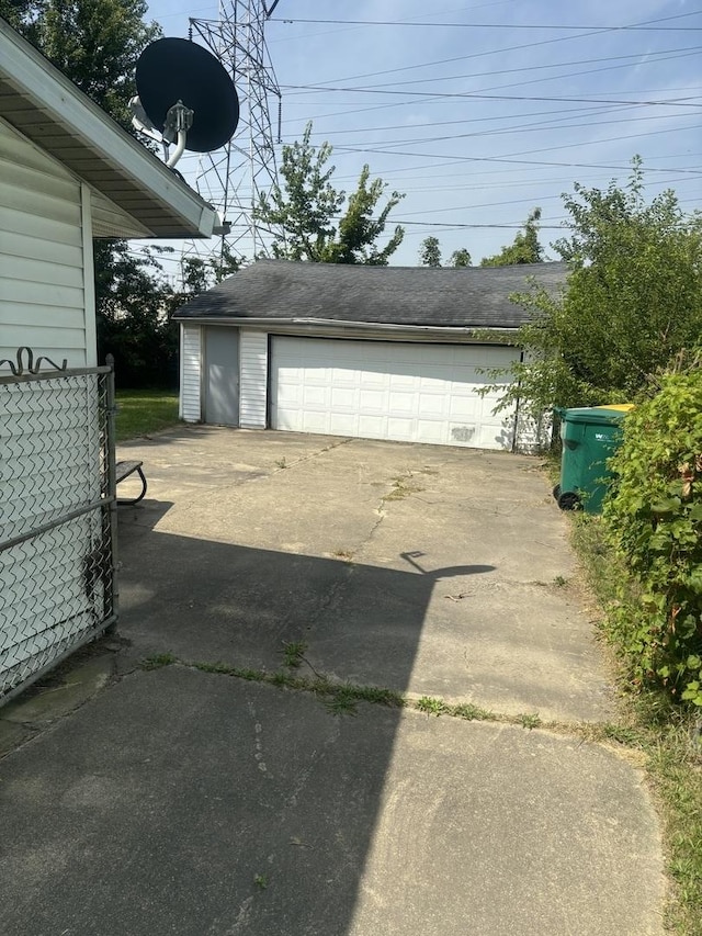 view of garage