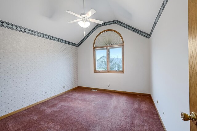 full bathroom with vanity, a bath, tile patterned floors, an enclosed shower, and a ceiling fan