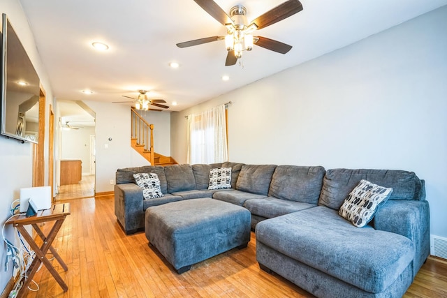 living room featuring wood-type flooring