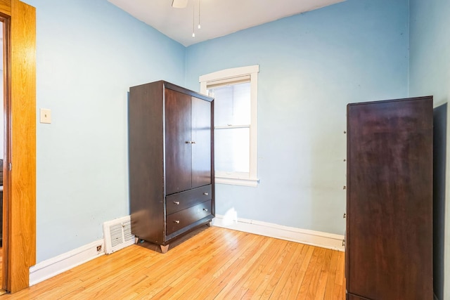 unfurnished bedroom featuring light hardwood / wood-style flooring