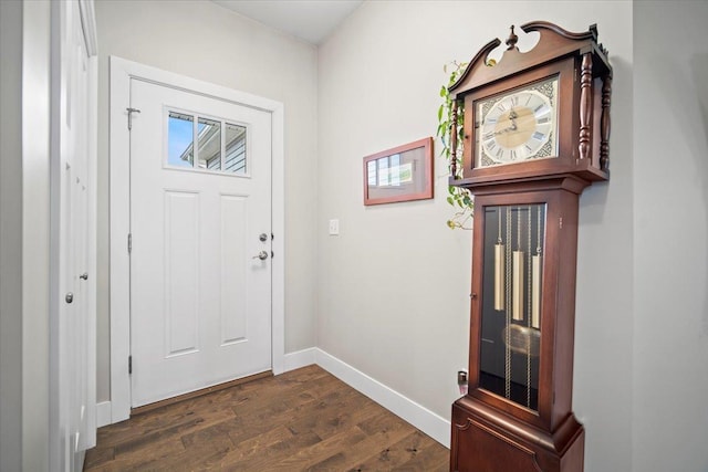 foyer featuring dark hardwood / wood-style floors