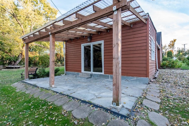 view of patio / terrace featuring a pergola