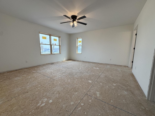 empty room with ceiling fan