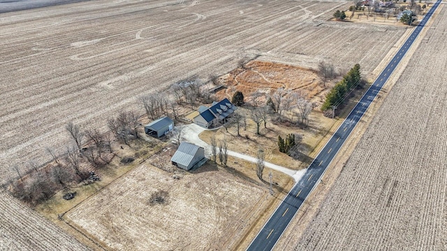 drone / aerial view with a rural view