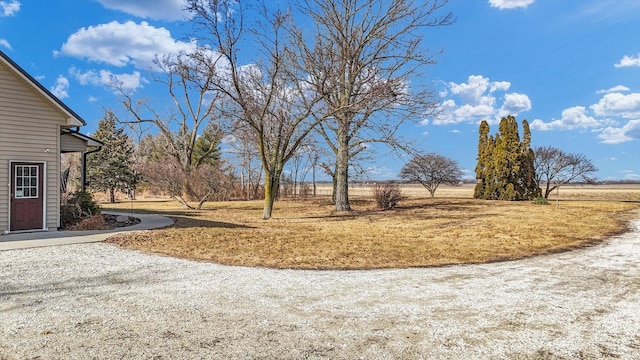 view of yard with a rural view