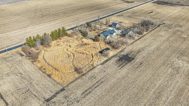 aerial view featuring a rural view