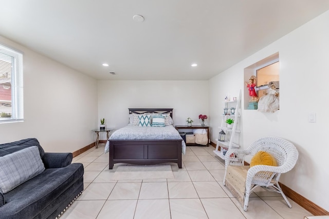 view of tiled bedroom