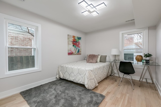 bedroom featuring wood-type flooring