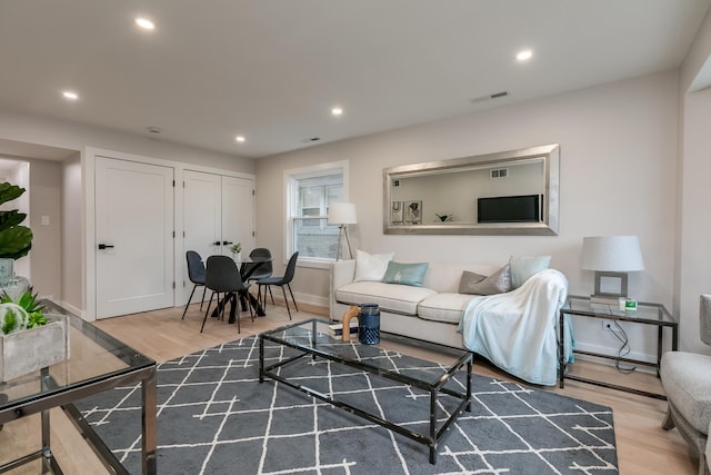 living room featuring hardwood / wood-style flooring