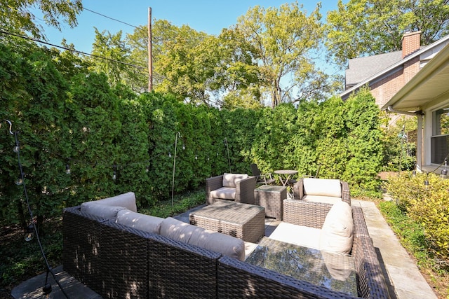 view of patio featuring outdoor lounge area