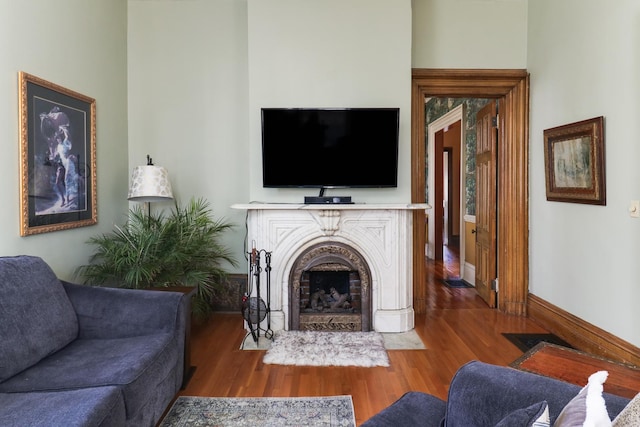 living room featuring hardwood / wood-style floors