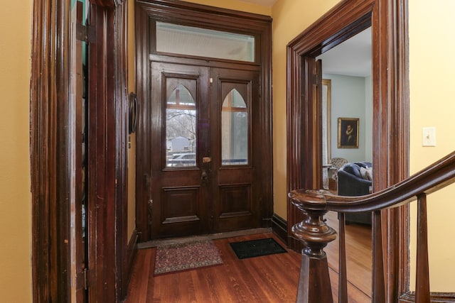 foyer entrance featuring hardwood / wood-style floors