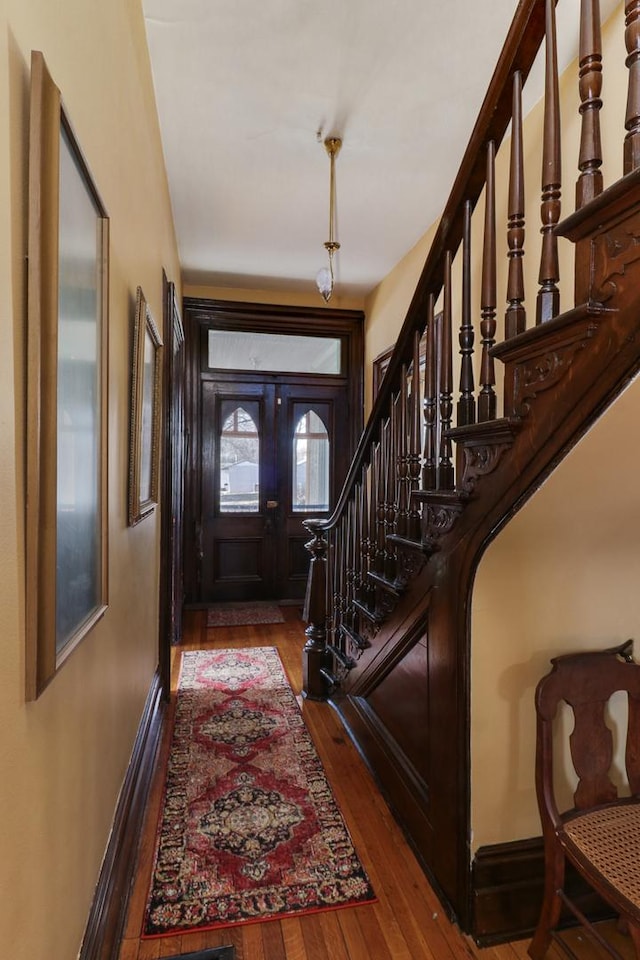 entrance foyer with dark wood-type flooring