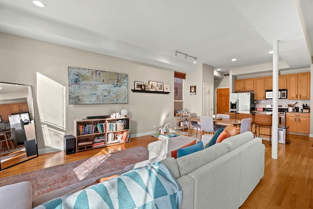 living room featuring light hardwood / wood-style floors