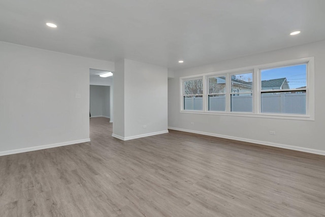 empty room featuring light wood-type flooring