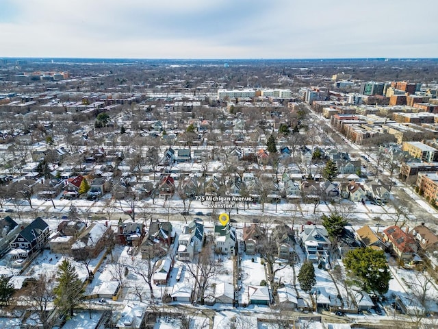 view of snowy aerial view