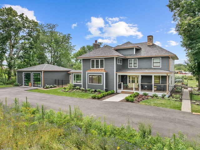 view of front of property with covered porch