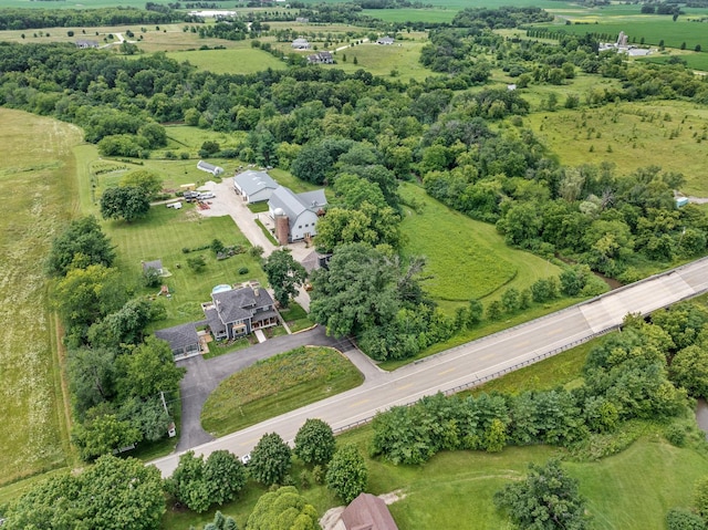 drone / aerial view with a rural view