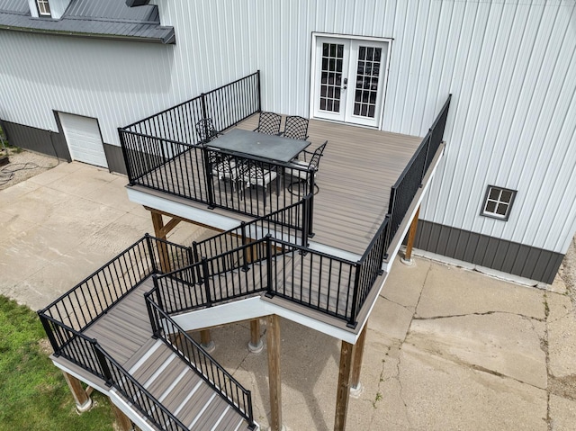 deck featuring french doors