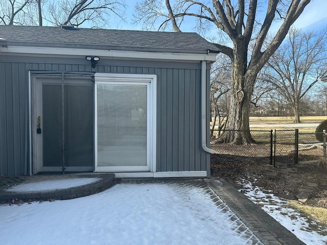 view of snow covered structure