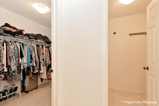 view of walk in closet