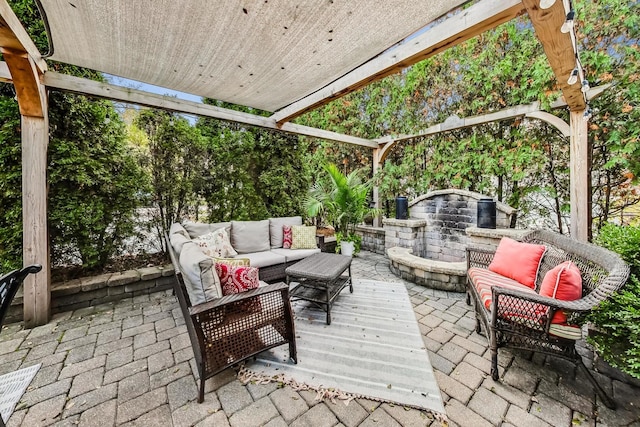 view of patio with an outdoor hangout area