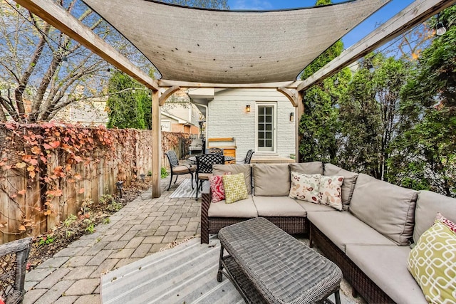 view of patio with an outdoor living space