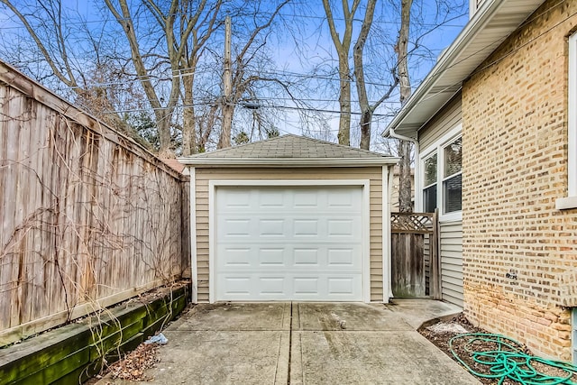 view of garage