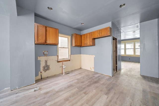 kitchen with light wood-type flooring