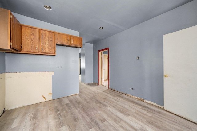 kitchen with light wood-type flooring