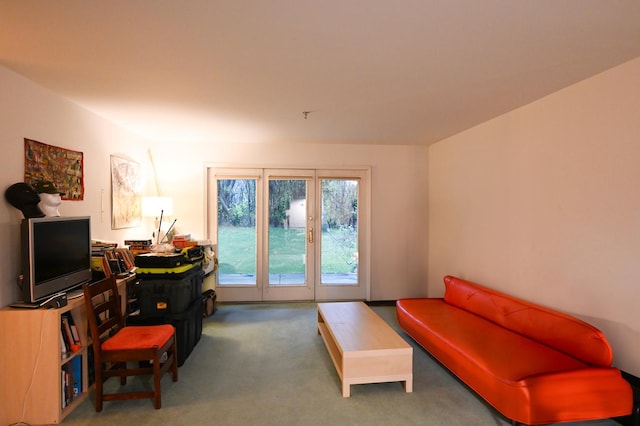 living room featuring carpet flooring