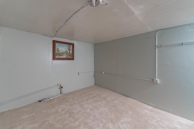 basement with carpet