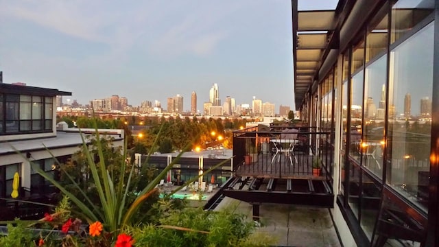 balcony with a city view