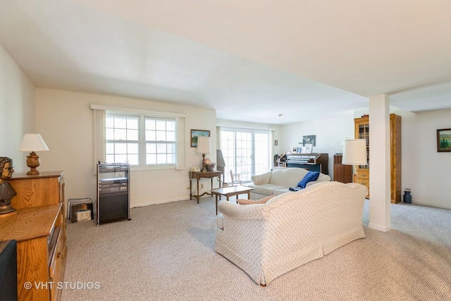 living room featuring carpet flooring