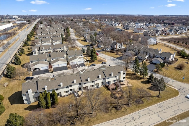 bird's eye view with a residential view