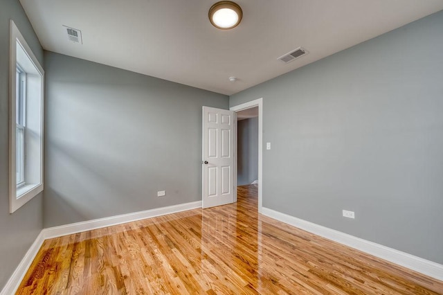 empty room featuring light wood-type flooring