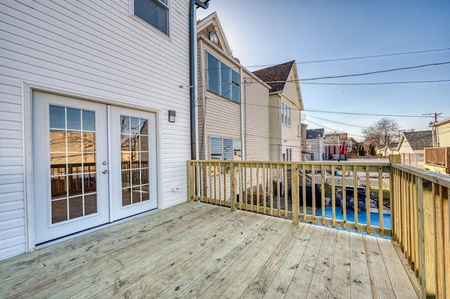 deck with french doors